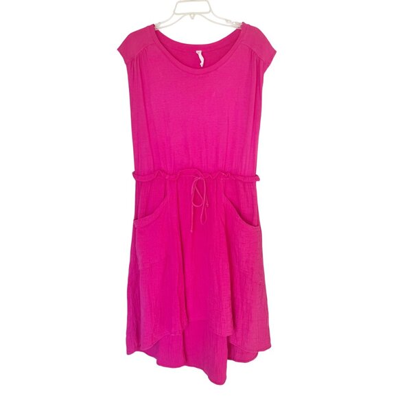 Anthropologie Daily Practice Pink Sleeveless Midi Dress Pockets Size L - Picture 1 of 12